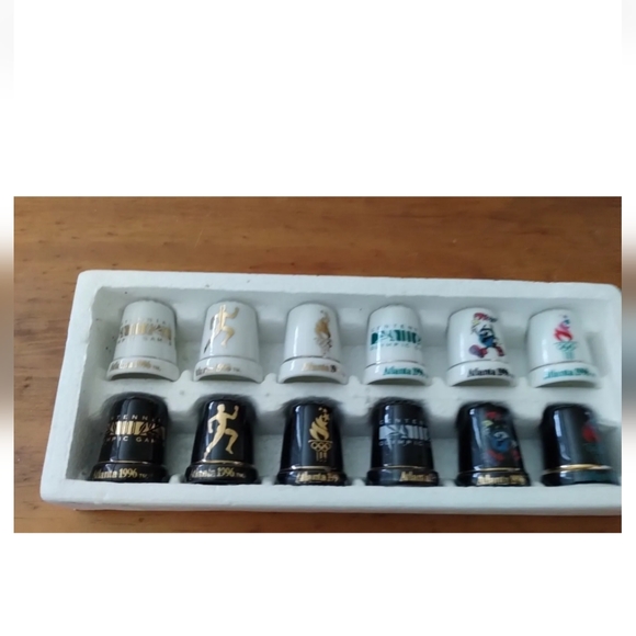 Vintage 1996 Atlanta Olympic Games Thimble Collection Set Of 12 - Picture 2 of 7